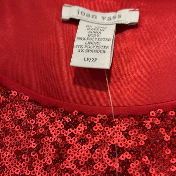 Joan Vass new with tags, red sequin tunic. LP. - Picture 2 of 6